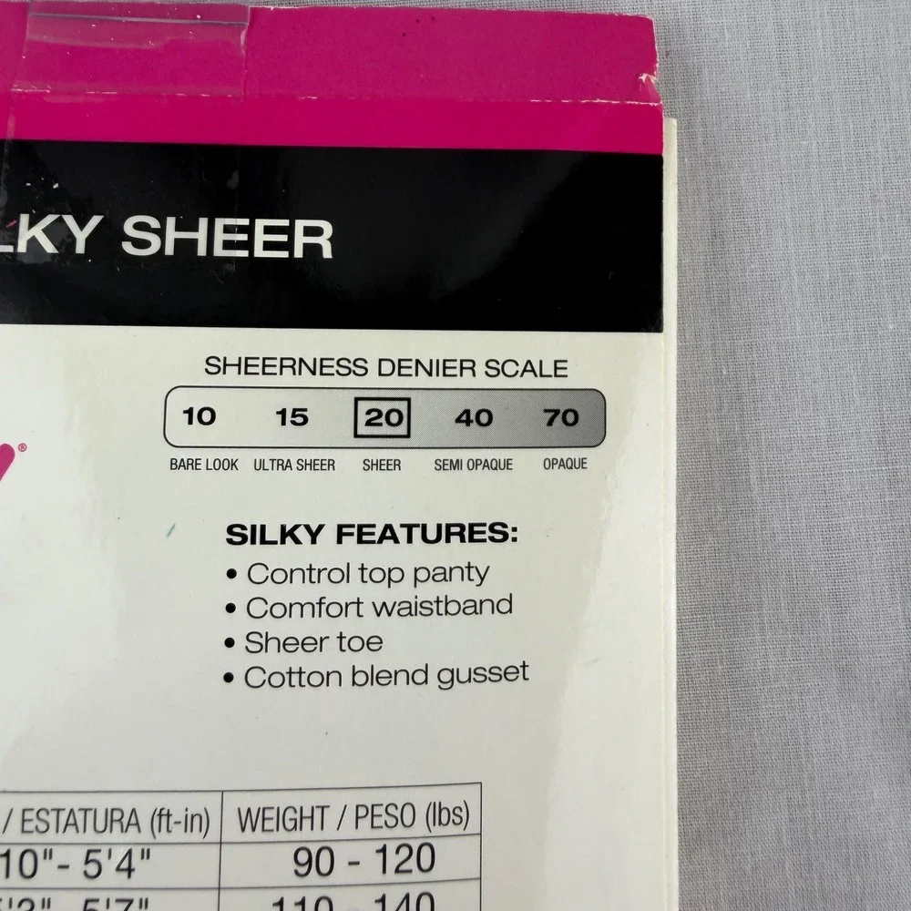 Secret Silky Control Top Pantyhose Nude Size A 2 Pack Sheer & Reinforced Toe